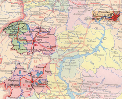 Карта Шарыповский Район Красноярского Края